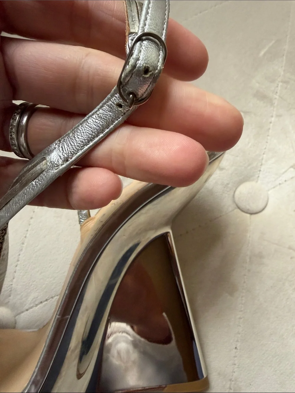 Christian Louboutin elegant silver